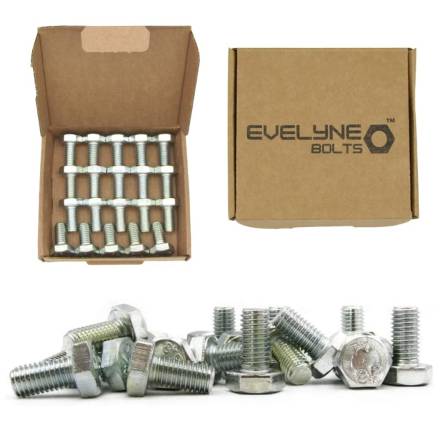 M10 x 100mm High Tensile Set Screw and Nut (Pack of 16)