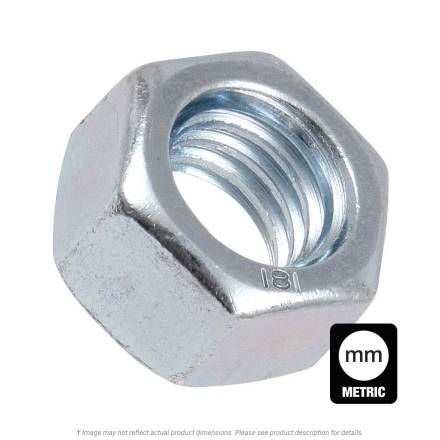Owlett-Jaton M20 x 2.50 Class 8 Full Nuts DIN 934 Bright Zinc Plated - Bag of 20