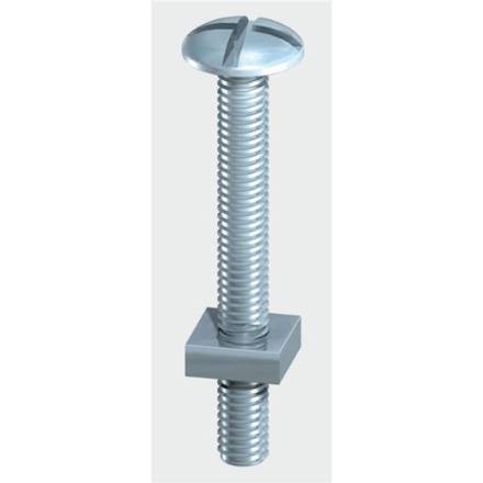 Mushroom Head Roofing Bolt and Nut BZP M6 x 25mm (Bag of 130)