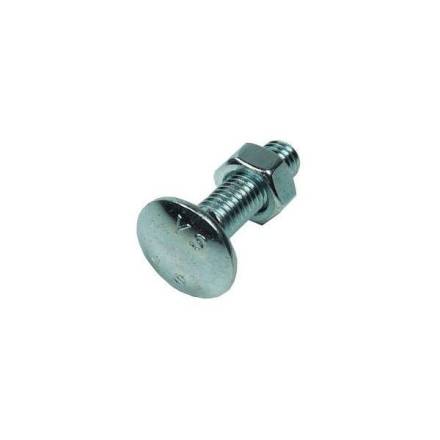 Mushroom Head Roofing Bolts and Nuts BZP M6 x 60mm - Bag of 80
