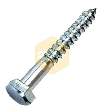 M8 x 60mm Coach Screw Bright Zinc Plated