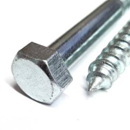 Bright Zinc Plated Coach Screw M10 x 50mm (Box of 40)