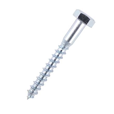 Bright Zinc Plated Coach Screw M10 x 80mm (Pack of 28)