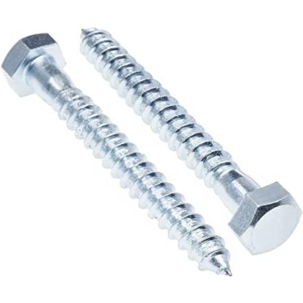 M10 x 120mm Bright Zinc Plated Hex Head Coach Screw DIN 571