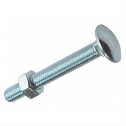 M8 x 110mm Bright Zinc Plated Cup Square Hexagon Bolt