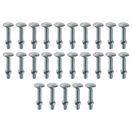 Owlett-Jaton M10 x 120mm Bright Zinc Plated Cup Square Hex Bolt and Nut Pack of 20