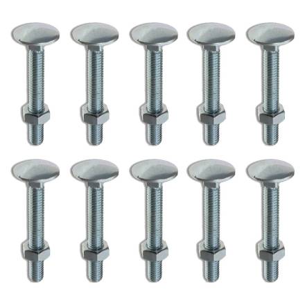 Coach Bolt and Nut BZP M12 x 100mm Pack of 14