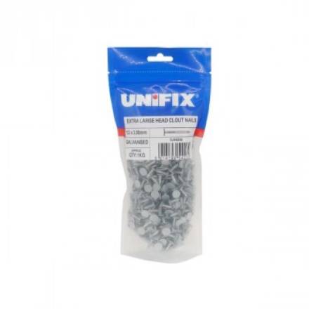 Unifix Galvanised Extra Large Head Clout Nail 25 x 3.00mm 1kg Bag
