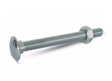 M10 x 200mm Bright Zinc Plated Cup Square Hex Coach Bolt and Nut