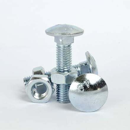 M12 x 50mm Bright Zinc Plated Cup Square Hex Coach Bolt with Nut