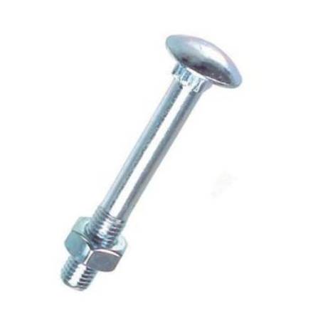 M12 x 50mm Bright Zinc Plated Cup Square Hex Coach Bolt with Nut
