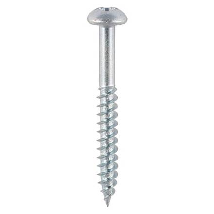 Round Head Bright Zinc Plated Wood Screw 4 x 1/2"