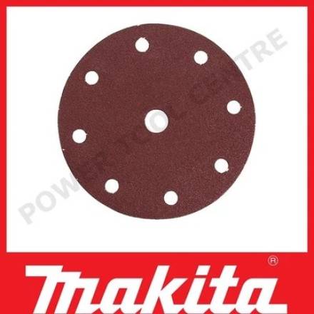 Makita P-37502 Abrasive Discs 150mm 6-Hole 100 Grit Hook and Loop Pack of 10