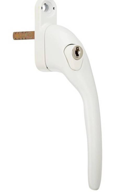 Yale Inline Lockable PVCu Window Handle - White Finish, 40mm Spindle