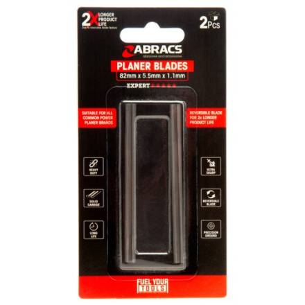 Abracs 82mm Solid Carbide Reversible Planer Blades - Pack of 2