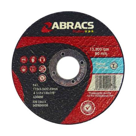 Abracs Proflex Metal Cutting Disc 115mm x 3mm x 22mm DPC - Pack of 25