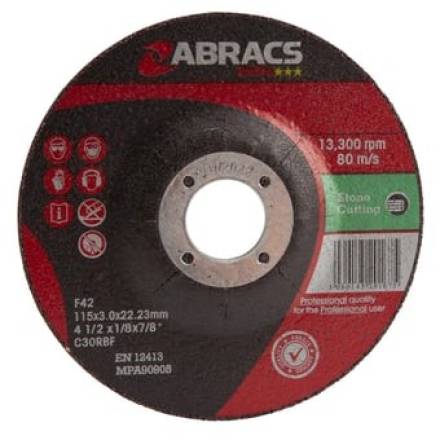 Abracs Proflex 115mm x 3mm x 22mm DPC Stone Cutting Disc (C30S4BF)