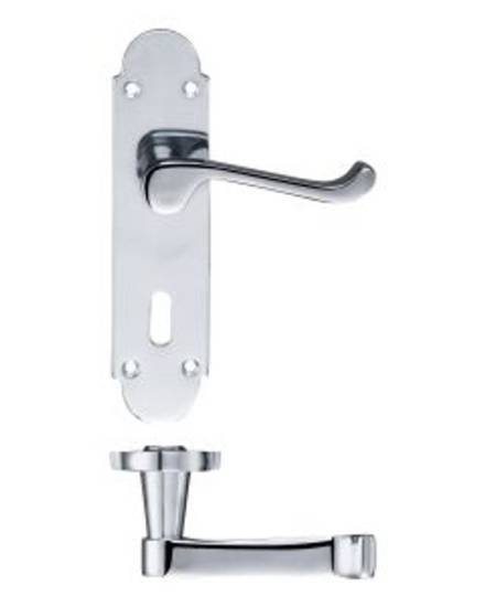 Zoo Hardware Project Range Oxford Door Handles on Backplate Polished Chrome (Pair)