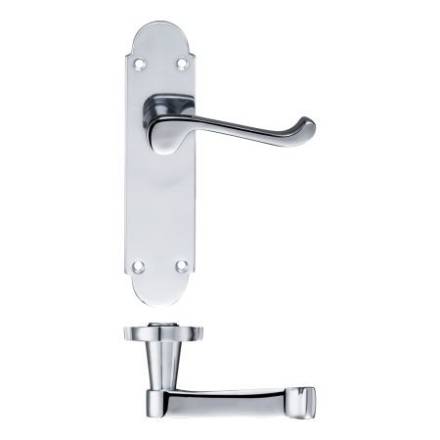Zoo Hardware PR012CP Project Oxford Lever on Latch Backplate 168mm x 42mm Polished Chrome