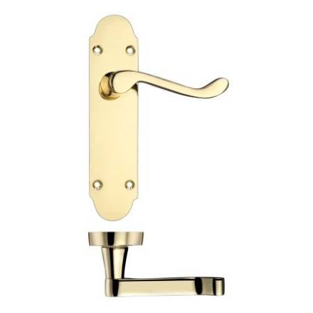 Zoo Hardware Project Oxford Lever on Latch Backplate 168mm x 42mm Electro Brass