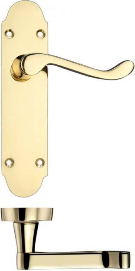 Zoo Hardware Project Oxford Lever on Latch Backplate 168mm x 42mm Electro Brass