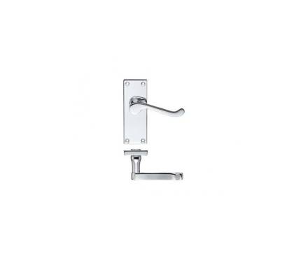 Zoo Hardware Project Victorian Scroll Lever on Latch Backplate 114 x 40mm Polished Chrome