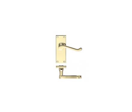 Zoo Hardware Project Victorian Scroll Lever on Latch Backplate 114mm x 40mm Electro Brass