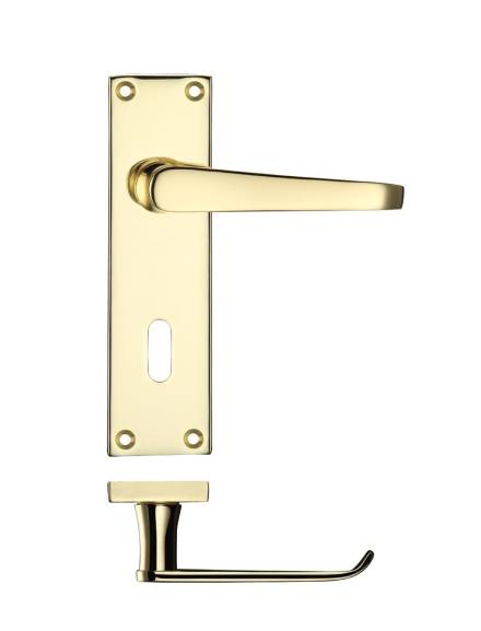 Zoo Hardware Project Victorian Flat Lever on Lock Backplate 150 x 40mm Electro Brass