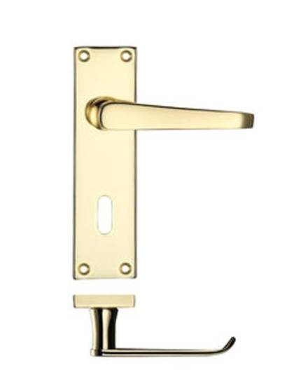 Zoo Hardware Project Victorian Flat Lever on Lock Backplate 150 x 40mm Electro Brass