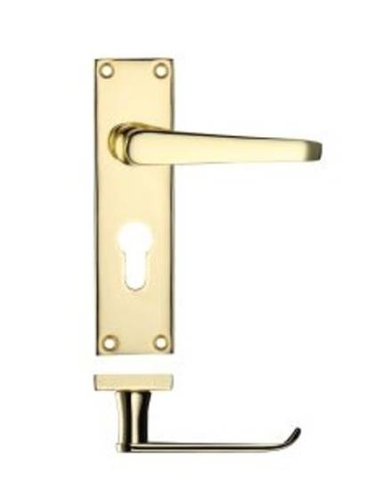 Zoo Hardware Project Victorian Flat Lever on Lock Backplate 150 x 40mm Electro Brass