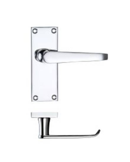 Zoo Hardware Project Victorian Flat Lever on Latch Backplate 114 x 40mm Polished Chrome