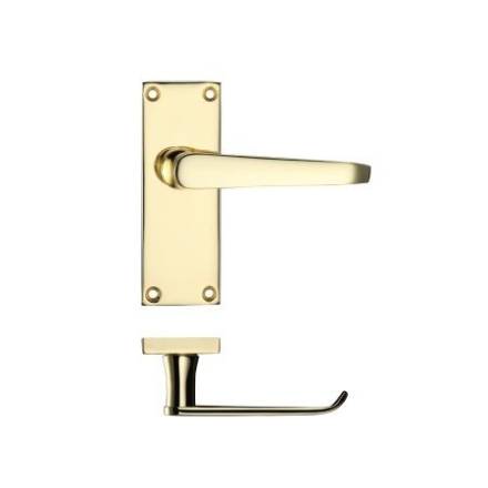 Zoo Hardware Project Victorian Flat Lever on Latch Backplate 114 x 40mm Electro Brass