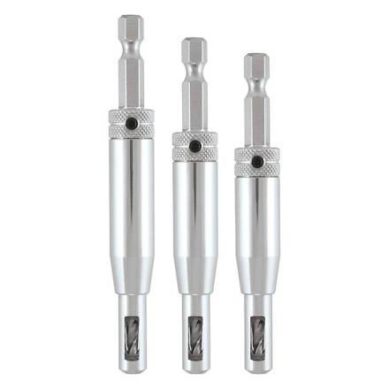 Trend Quick Release Drill Bit Guide Set 3 Piece - 1/4" Hex Shank, HSS