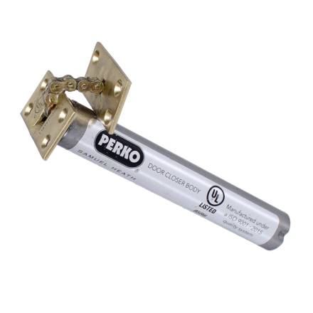 Perko R2 Concealed Chain Door Closer - Polished Brass Rectangular Faceplate