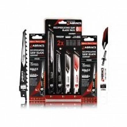 Abracs Expert 8-Piece Mixed Reciprocating Saw Blade Pack - Wood and Metal