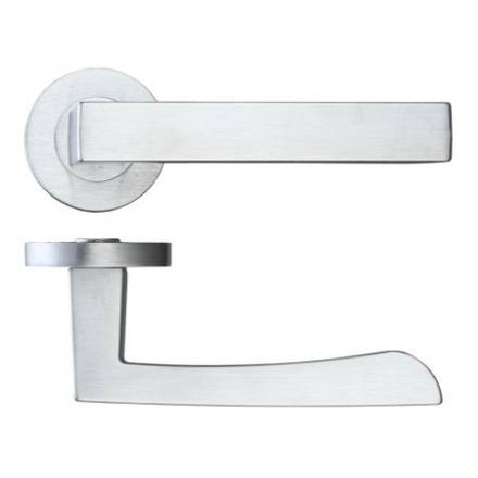 Zoo Hardware Rosso Maniglie Mensa Lever on Round Rose - Satin Chrome