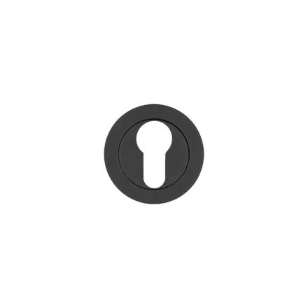 Zoo Hardware Rosso Tecnica Euro Profile Escutcheon 50mm Round Rose Powder Coat Black