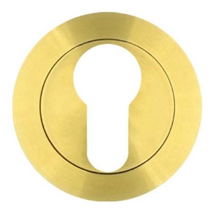 Zoo Hardware Rosso Tecnica Euro Profile Escutcheon PVD Satin Brass