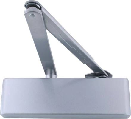Synergy Hardware S150 SSN Door Closer EN 2-4 Semi Radius Cover Satin Stainless Steel