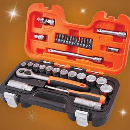 Bahco S330 34-Piece Metric Socket Set 1/4" and 3/8" Drive
