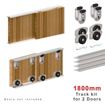 Rothley Ares 2 Twin Track Sliding Door System Aluminium 1800mm (2-Door)