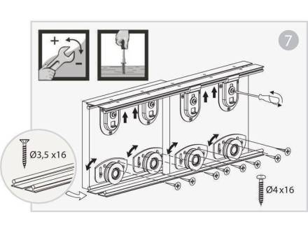 Rothley ARES2 Twin Track Sliding Door System 2400mm - Set for 3 Doors