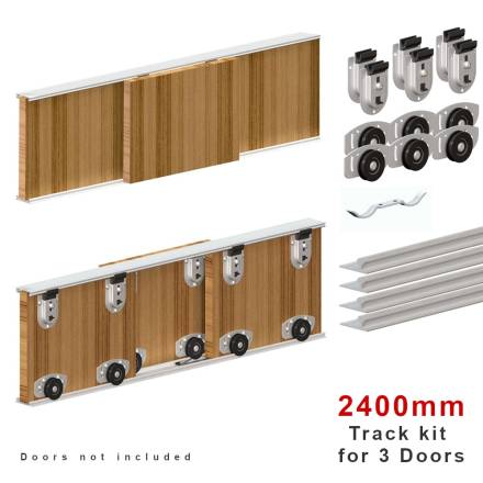 Rothley ARES2 Twin Track Sliding Door System 2400mm - Set for 3 Doors