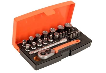 Bahco SL25 1/4" Drive Metric Socket and Bit Set 25 Piece