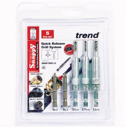 Trend Snappy Drill Bit Guide 5-Piece Set - No.6, 8 and 10 Gauge