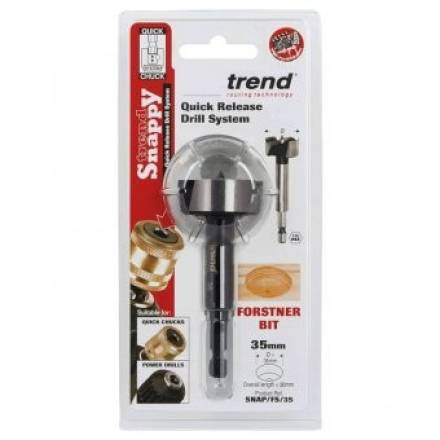 Trend Snappy Forstner Bit 35mm Carbon Steel 1/4" Hex Shank