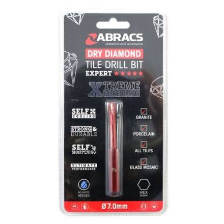 Abracs Expert Dry Diamond Tile Drill Bit 7mm