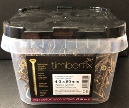 Timberfix 360 High Performance Pozi Countersunk Wood Screws 5.0 x 100mm ZYP Trade Tub (360)