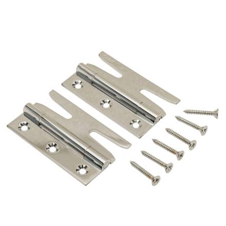 Traditional Hardware THD189/SCP Simplex Slotted Hinge Satin Chrome Plated Pair