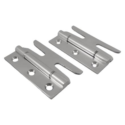 Traditional Hardware THD189/SCP Simplex Slotted Hinge Satin Chrome Plated Pair